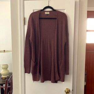 Long Shaker Stitch Cotton Cardigan